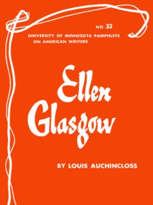cover image of Ellen Glasgow--American Writers 33